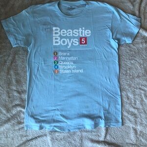 Beastie Boys “5 Boroughs” Hip Hop Retro Band Tee in Blue sized Large.